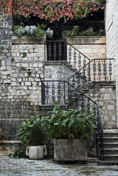 stairway in kotor montenegro old town