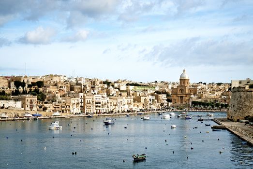 view valetta old town and harbour in malta