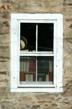 Old window with books image