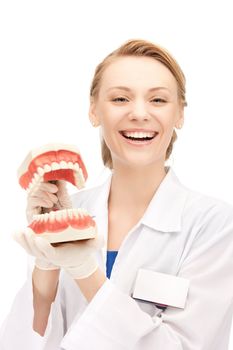 picture of attractive female doctor with jaws