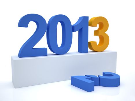 3D Render of the new year 2013