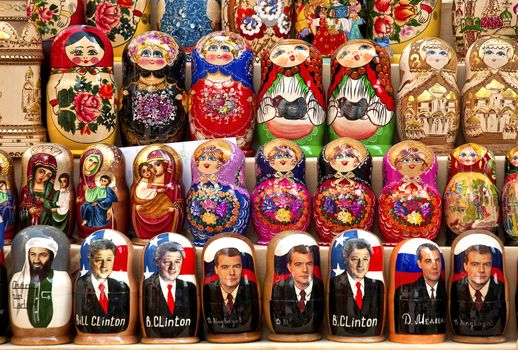 russian matrioshka dolls in baku azerbaijan market