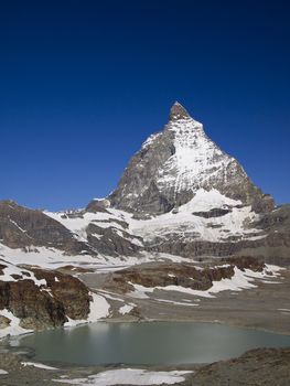 Mt.Matterhorn the symbol of Switzerland and one of its surrounded lake