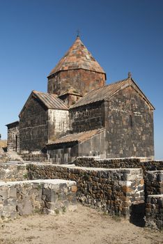 ancient armenian church on lake sevan armenia