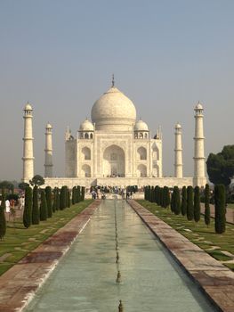 Beautiful white marble of Taj Mahal