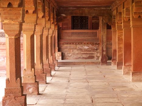Interiors of palace in Fatehpur Sikri, India