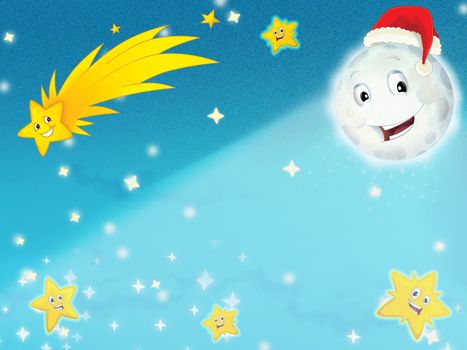 The beautiful christmas illustration with many different elements