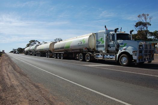 Road train in Australian outback