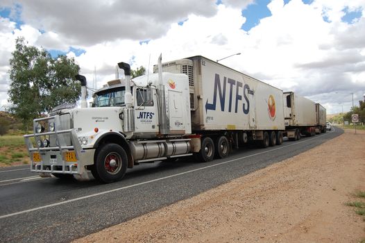 Road train in Australian outback