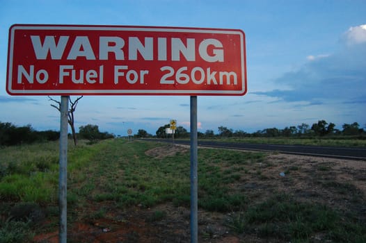 Road sign in Australian outback