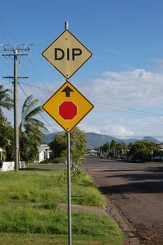 Road sign in town street, Townsville, Australia