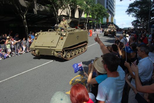 Parade at ANZAC Day in Melbourne city center