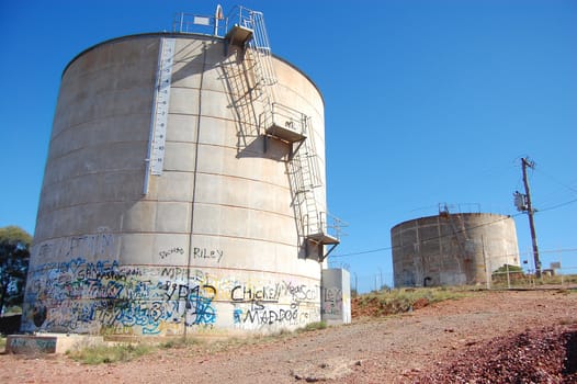 Water tanks near gold mine