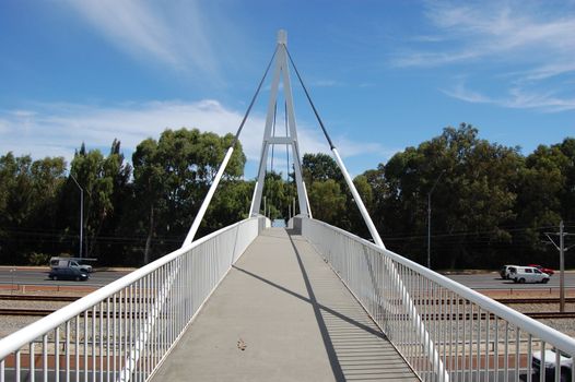 Pedestrian and cyclists bridge over the highway, Western Australia