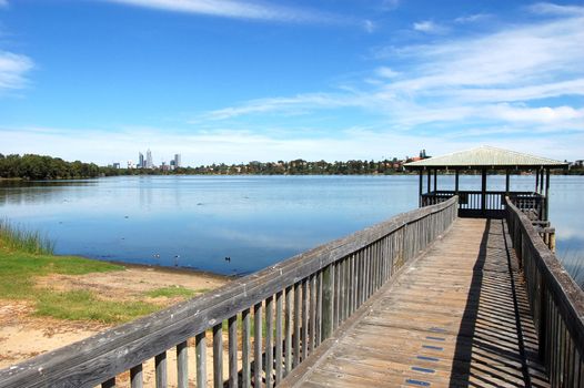 Arbor at the lake in Perth city, Western Australia