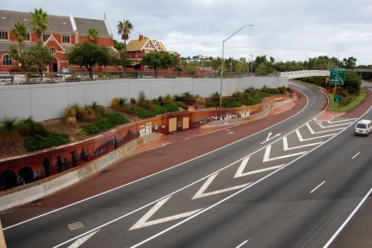 Road near city center, Perth, Western Australia