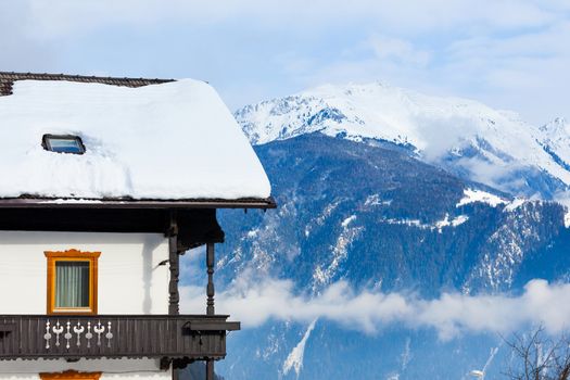 Winter scenic holiday house in austrian alps