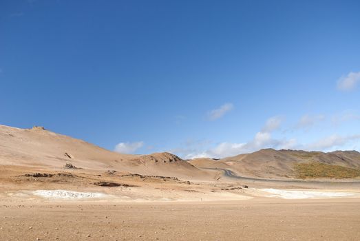 volcanic desert landscape in iceland interior