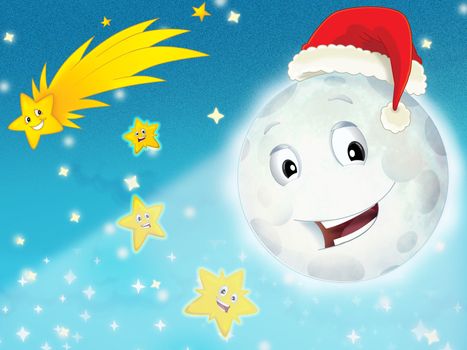 The beautiful christmas illustration with many different elements