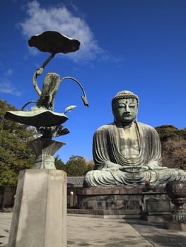 Daibutsu or the Giant buudha statue at Kotokuin temple in Kamakura city, Japan