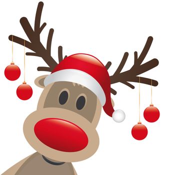 rudolph reindeer red nose hang christmas balls