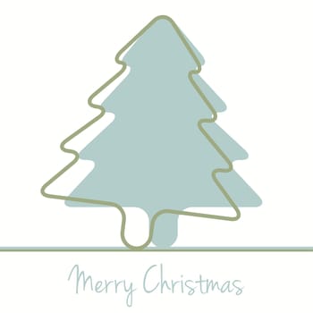 merry christmas green tree silhouette card background