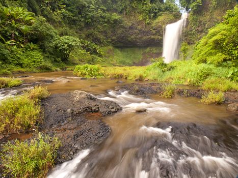 Tad E-tu Waterfall in Southern of Laos PDR.