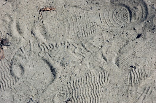 footprint in the sand in Death Valley