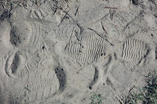 footprint in the sand in Death Valley