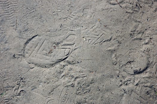 footprint in the sand in Death Valley