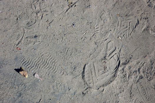 footprint in the sand in Death Valley