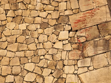 Pattern of Japanese Stone wall at Osaka Castel