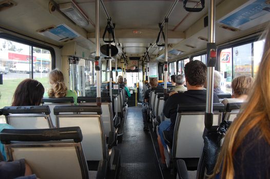 People are sitting in the bus, Perth, Western Australia