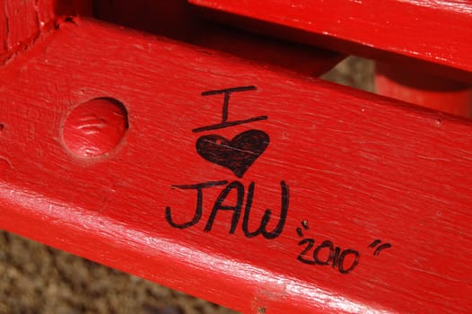 Somewhere in Western Australia. Inscription on the bench