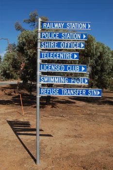 Tourist information at the town in Western Australia