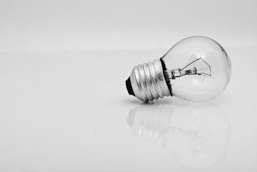 one bulb lamp isolated on a white background