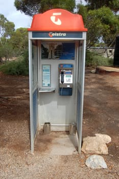 Telephone cabin in Australian outback