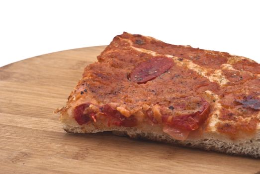 sfincione pizza, typical of palermo on wooden