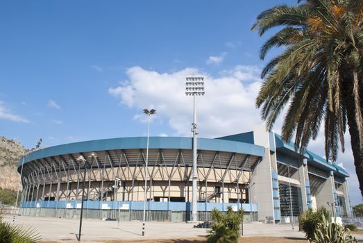 PALERMO - ITALY , JULY 25: Stadio Renzo Barbera (previously and still commonly known as Stadio La Favorita) is a football stadium in Palermo.The stadium is owned by the town of Palermo and is used, to the home matches of the football team of Palermo Calcio. July 25, 2012 in Palermo, Italy