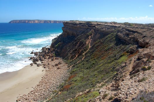 Cliffs and ocean nearby town, South Australia