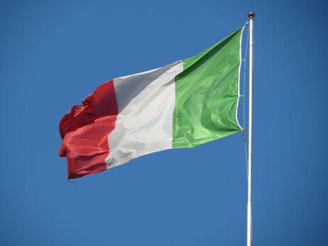 Italian flag waving in the wind