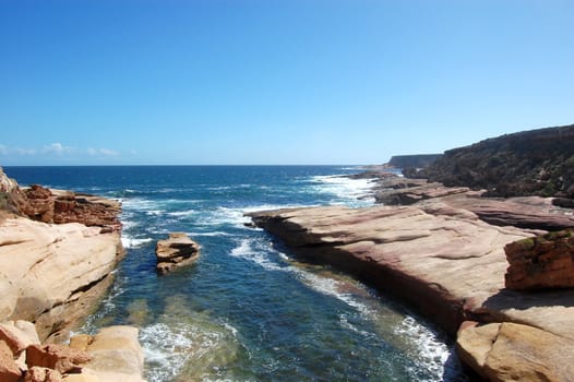 Red rocks at ocean coast, South Australia