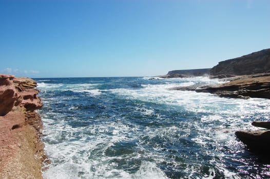 Red rocks at ocean coast, South Australia