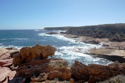 Red rocks at ocean coast, South Australia