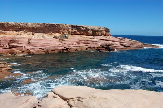 Red rocks at ocean coast, South Australia