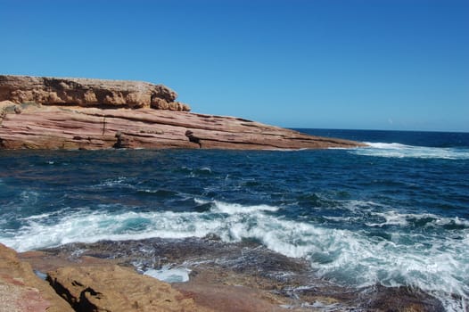 Red rocks at ocean coast, South Australia