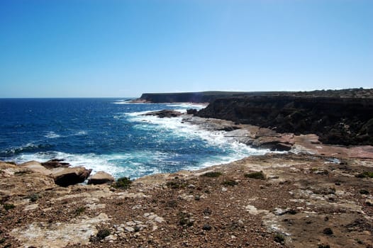 Cliffs and ocean nearby town, South Australia