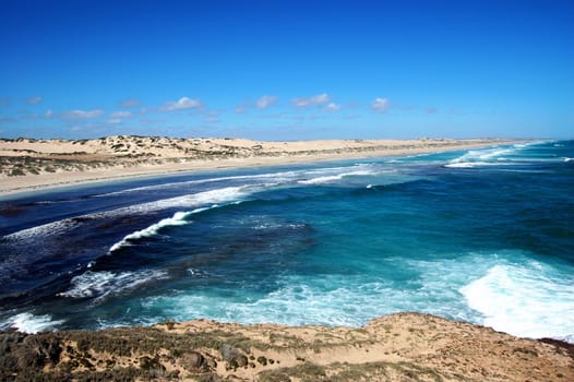 Cliffs and beach nearby town, South Australia