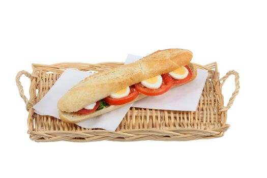 Egg and tomato baguette