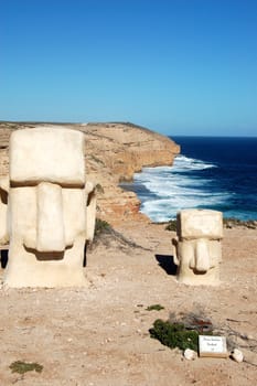 Art object near cliffs, South Australia